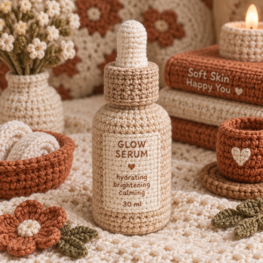 Anuncio estilo Crochet: serum tejido a crochet con lana