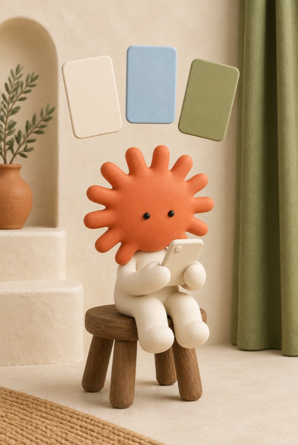 Figurina sol con un teléfono y contenido, skill Creador de Contenido