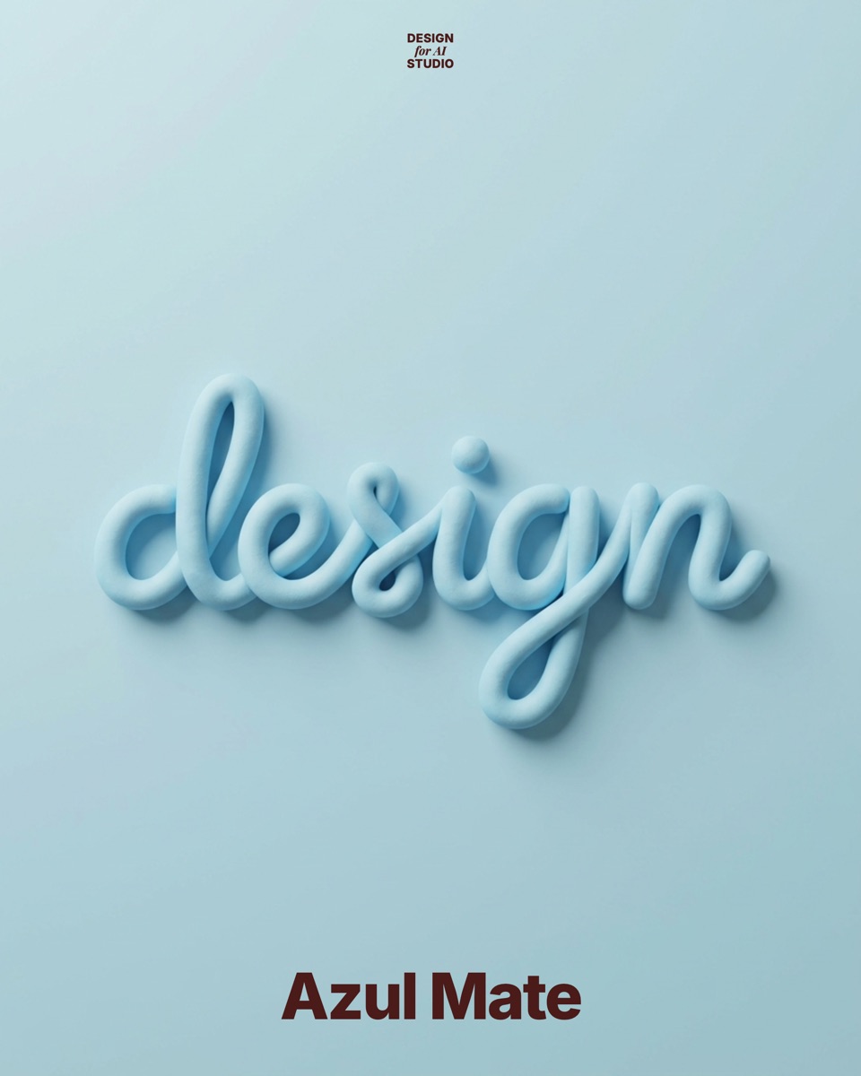 Lettering cursivo en azul mate aterciopelado